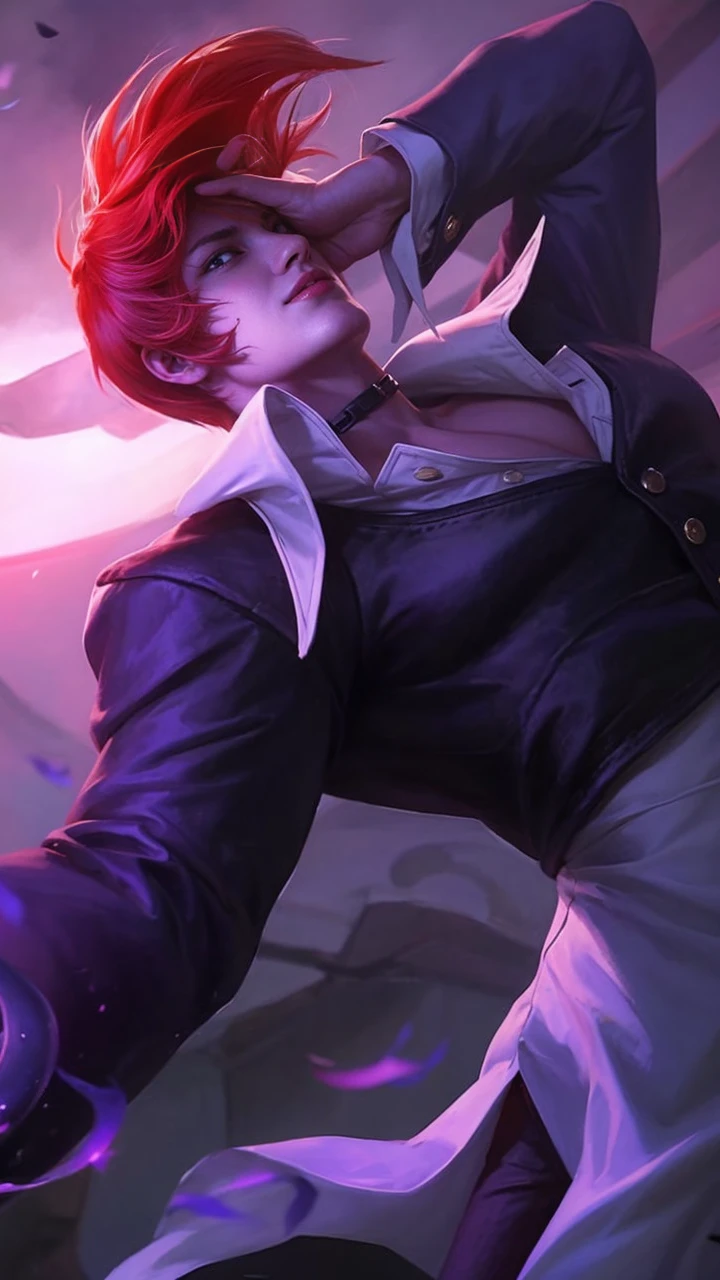 20 year old boy, Kudo Shinichi, The hairstyle is the same as the original picture., light blue suit jacket, white shirt, Red bow,