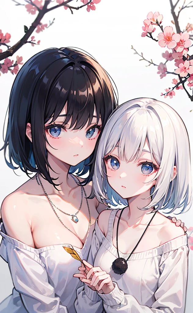 Yumi,A beautiful and sweet sister,Fragrant, soft, sticky and sweet voice,Cream white sweater,White Silk,necklace,Black Hair,pretty,White and tender,Glossy,Bright white tones are very clear