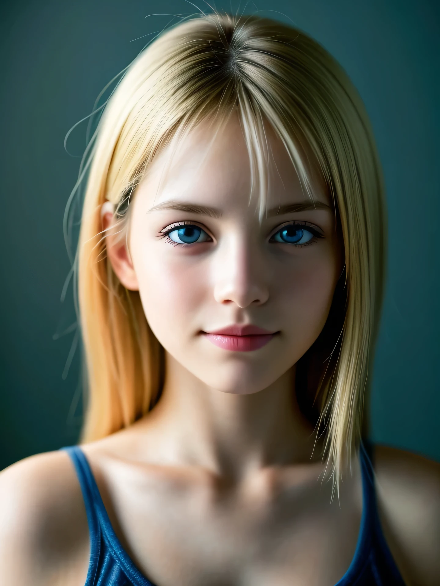 (realistic, photo-realistic:1.37),(8k, RAW photo, best quality, masterpiece:1.2), cute, ultra-detailed,heart-shaped pupils,physically-based rendering, ultra high res, kodakvision color, shot on Arricam LT Camera, bokeh, sharp focus,
looking at viewer,photorealistic,realistic, solo, photorealistic, best quality,extremely detailed face,extremely detailed eyes and face, beautiful detailed eyes,absurdres, incredibly absurdres,haunting smile,Messy hair, floating hair, ,