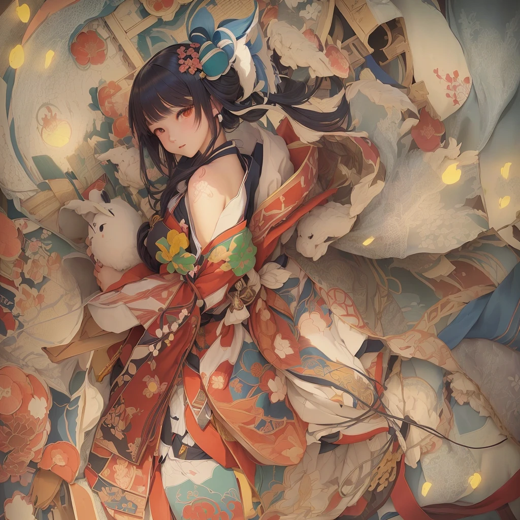 Anime girl with lots of stuffed toys in her arms, The Detailed Art of the Onmyoji, onmyoji, beautiful Anime Artwork, Zerochan Art, Pixiv contest winner, beautiful Anime Art, digital art on Pixiv, Anime fantasy illustration, Anime fantasy artwork, Anime Art, Anime Artwork, Pixiv, onmyoji portrait, detailed Anime Art, Beautiful artwork illustration 1. Scenery and Cityscape in the Early Meiji Era
After the Meiji Restoration, Japan underwent rapid modernization and civilization. Consequently, many changes and reforms occurred. Below is a detailed explanation of the scenery, appearance of the poor, occupations, and cityscapes in the early Meiji period (1868 to the early 1880s).

2. Appearance of the Poor
Life for the impoverished and lower classes remained harsh. In particular, in urban areas, people migrated from rural areas or unemployed artisans gathered, intensifying competition in the labor market. Many of them struggled with poverty, often residing in slums or around temples.

3. Occupations
Meiji early Japan witnessed a diversification of occupations. Traditional agriculture and handicrafts were accompanied by the rise of modern industry and commerce. Particularly in urban areas, factory workers, shop clerks, and transporters increased, giving rise to new professions. However, many in these occupations endured harsh working conditions.

4. Influence of Civilization and Enlightenment
During the Meiji era, Western cultural influences spread rapidly. Changes in clothing, dietary habits, and the proliferation of Western-style architecture advanced, especially in urban areas. Conversely, this development posed a threat to traditional culture and lifestyles, resulting in societal upheaval and adaptation challenges.

5. Social Change and Policy Influence
While promoting modernization policies, the government also addressed poverty and social issues. Legislation for labor protection and charitable activities to aid the poor were implemented. Nevertheless, living conditions for the impoverished scarcely improved.

The early Meiji period marked a rapid transformation in Japan