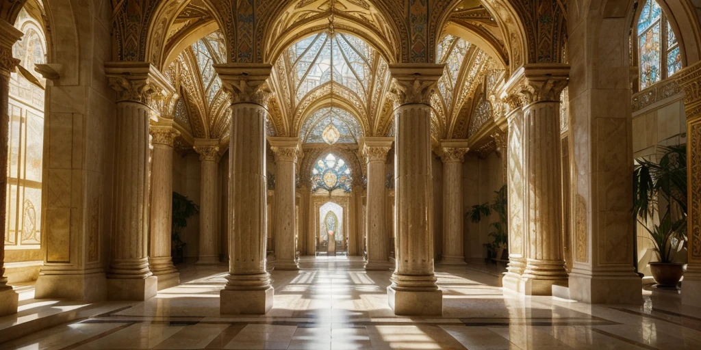 (best quality,4K,8K,high resolution,masterpiece:1.2),Extremely detailed,(Practical,photoPractical,photo-Practical:1.37),Magnificent temple,Expanded,Spectacular temples,Magnificent buildings,Gorgeous Greek style,Gorgeous golden statue,gleaming marble floors,Luxury vases and rugs,majestic atmosphere,Sunlight shines through the stained glass windows,Bright colors,Majestic,Charming beauty,Amazing craftsmanship,Peaceful and tranquil atmosphere,grand scale,Symmetrical design,Exhaustive details,Impressive pillars,Evoke a sense of divinity,Sparkling chandeliers,Ethereal sculpture,The mottled shadows of the arched doorway,Sunny courtyard and lush garden,Gorgeous tapestries hang on the walls,The whispers echoed in the hall,A perfect combination of artistry and precision,Overwhelming magnificence,Attention to detail,Powerful and sacred breath,exquisite aesthetics,A quiet oasis in the bustling city,A sanctuary of solace.