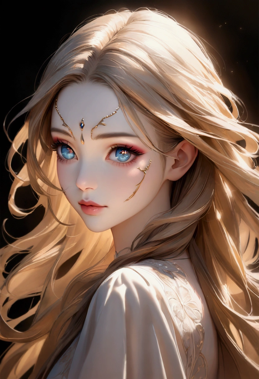 Ultra-detailed, Photorealistic, Beautiful detailed face of four young girl, Detailed eyes, detailed lips, long eyelashes, porcelain skin, perfect light and shadow, Feminine features, Golden hair, fluttering in the wind, Vivid colors, soft and delicate complexion, fine makeup, Sparkling eyes, rosy cheeks, Serene happy facial expression, Graceful posture, Stunning beauty, ethereal ambiance, Harmonious background, Artistic visualization, High Resolution, Professional, Portrait