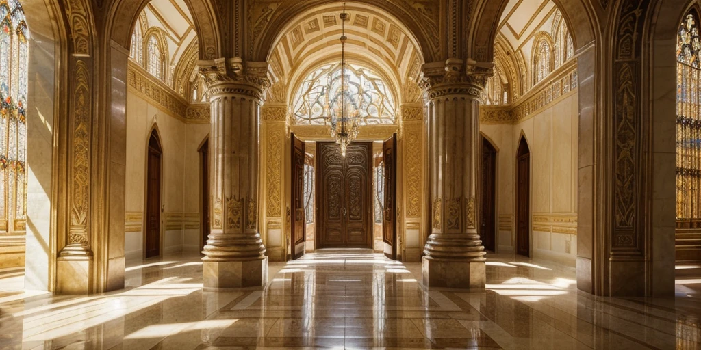 (best quality,4K,8K,high resolution,masterpiece:1.2),Extremely detailed,(Practical,photoPractical,photo-Practical:1.37),Magnificent temple,Expanded,Spectacular temples,Magnificent buildings,Gorgeous Greek style,Gorgeous golden statue,gleaming marble floors,Luxury vases and rugs,majestic atmosphere,Sunlight shines through the stained glass windows,Bright colors,Majestic,Charming beauty,Amazing craftsmanship,Peaceful and tranquil atmosphere,grand scale,Symmetrical design,Exhaustive details,Impressive pillars,Evoke a sense of divinity,Sparkling chandeliers,Ethereal sculpture,The mottled shadows of the arched doorway,Sunny courtyard and lush garden,Gorgeous tapestries hang on the walls,The whispers echoed in the hall,A perfect combination of artistry and precision,Overwhelming magnificence,Attention to detail,Powerful and sacred breath,exquisite aesthetics,A quiet oasis in the bustling city,A sanctuary of solace.