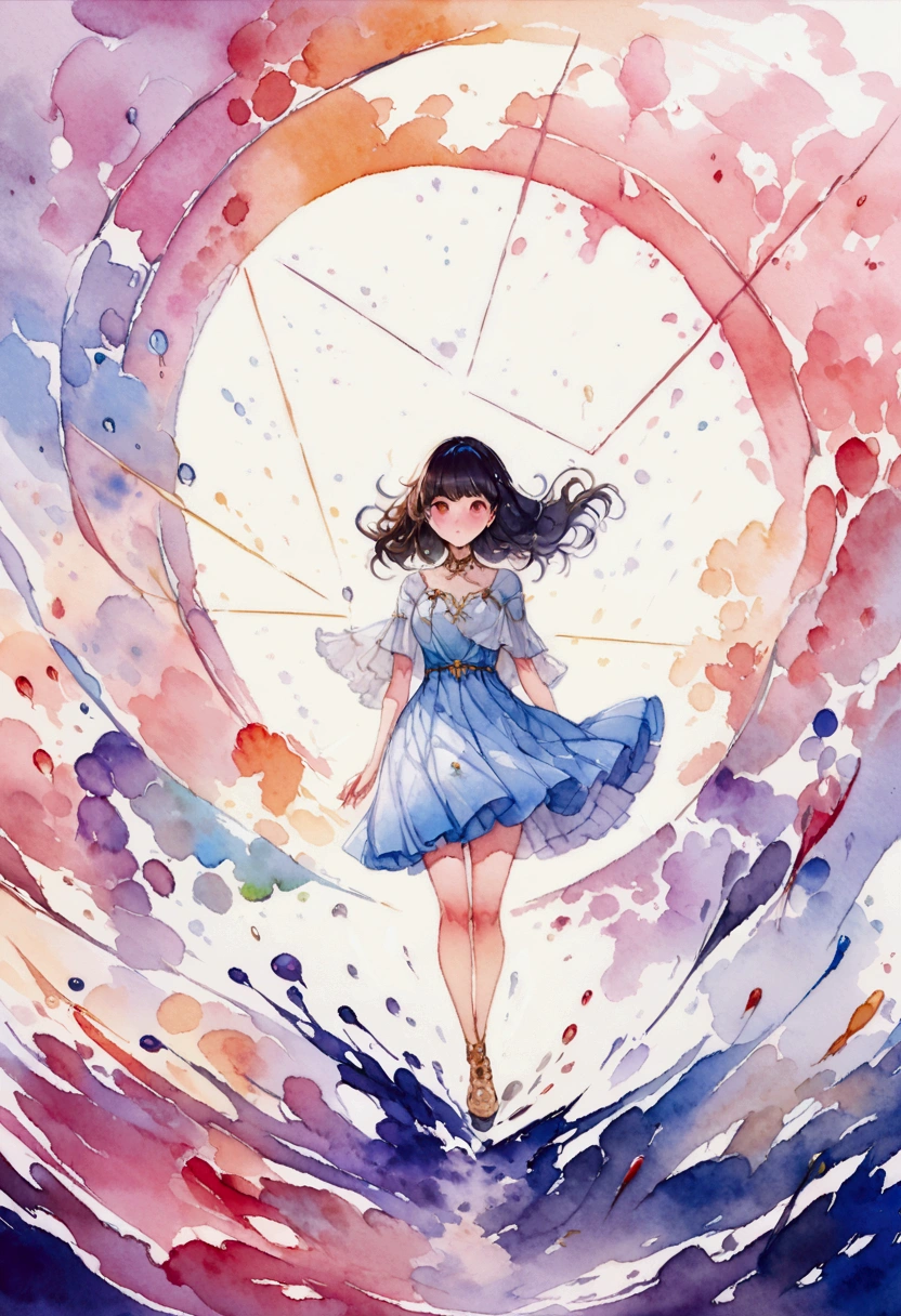 wtrcolor style, (Rose) The art of math, Official Art, Blown by the wind, masterpiece, beautiful, ((watercolor)), Paint splatter, Intricate details. Very detailed, [Dripping:0.7], Popular on ArtStation, Rachel Walker