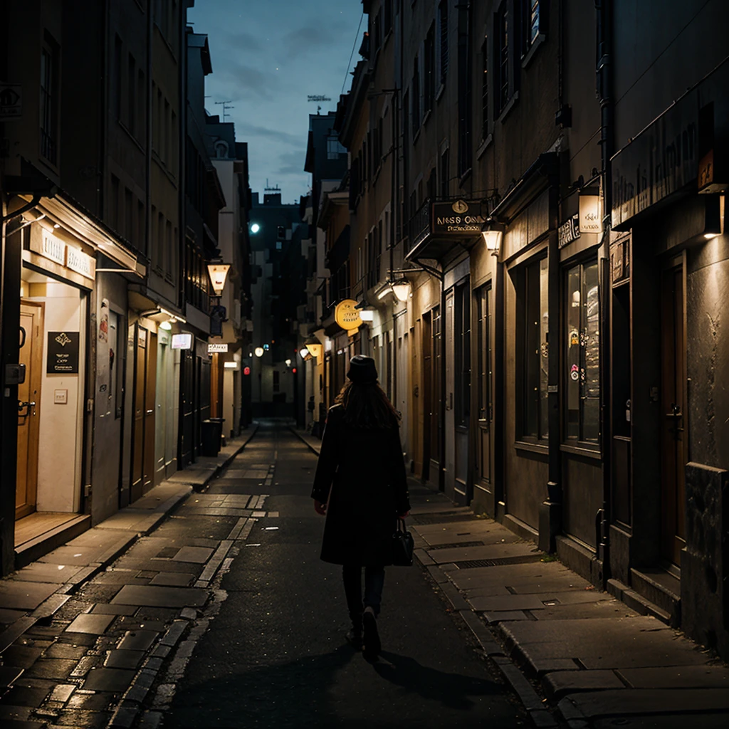 rue de nuit d'hiver, Lumières de Noël lumineuses, Photo prise avec un appareil photo Canon EOS R5..., Première personne, photographique, portrait en pied, du bas. belle fille âgée, cheveux bruns, manteau de fourrure ouvert, Haut blanc, jupe courte, Collants noirs, belles mains, ((tient 1 verre de vin dans sa main gauche)) , je'je'J'atteins la chambre en verre, ((main droite dans la poche du manteau)), joyeux, yeux fins en amande, Se maquiller, peau trouble,,,, Une audition claire, torse. cinématique, Absolument réaliste, Moteur irréel, 4K