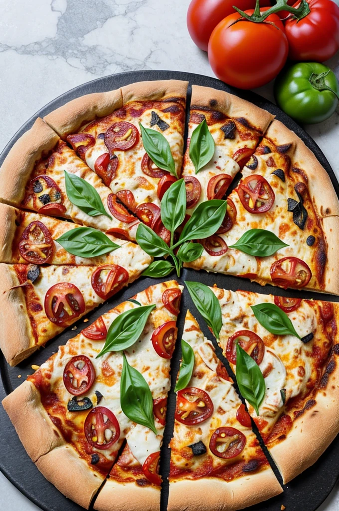 Onion tomato capsicum pizza