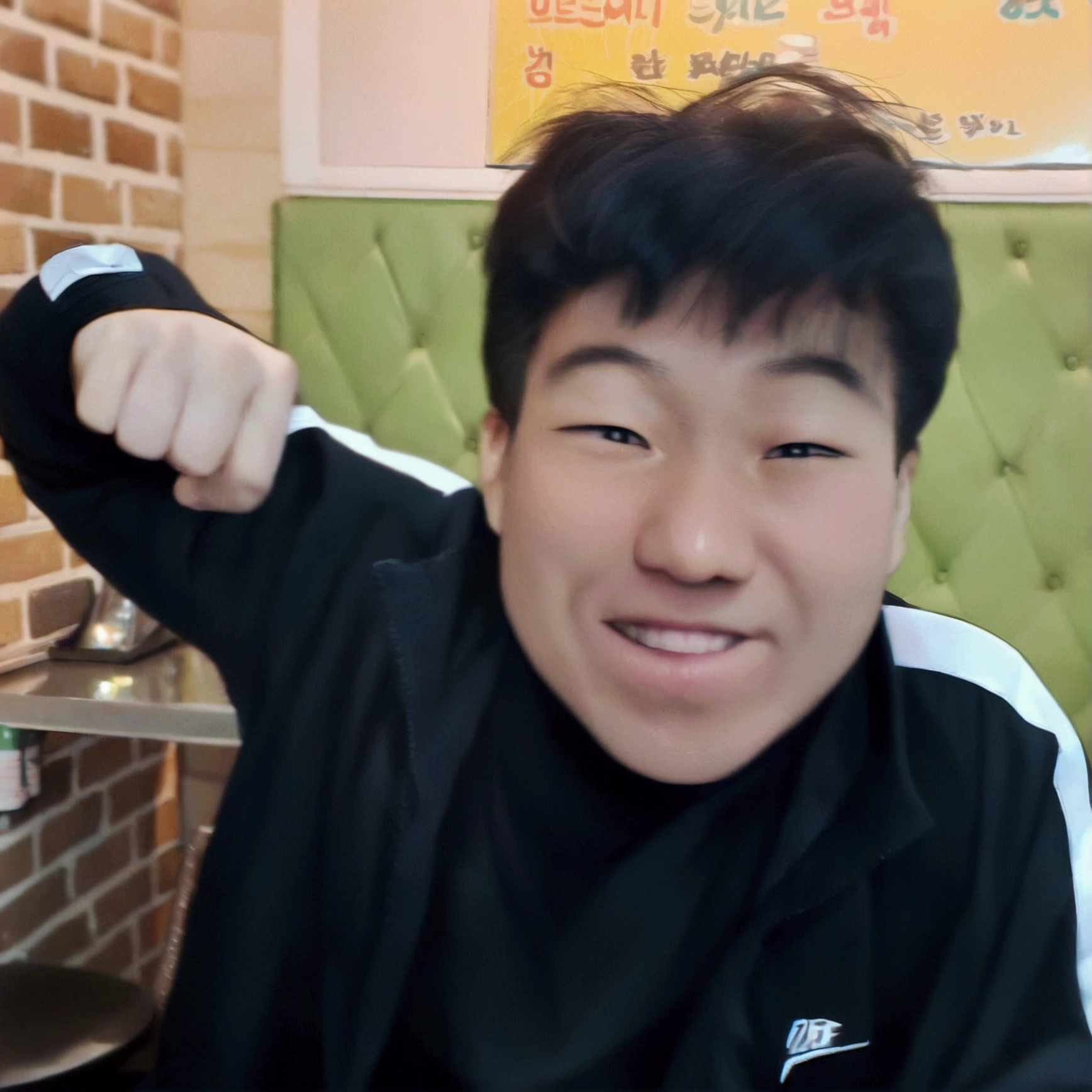 smiling man in black and white jacket sitting at a table with a plate of food, joongwon charles jeong, south korean man, hong june hyung, jaeyeon nam, joongwon jeong, kim taejin, bbwchan, profile photo 1024px, hyung tae, he is! about 3 0 years, Pablo Kwon, hyung tae kim