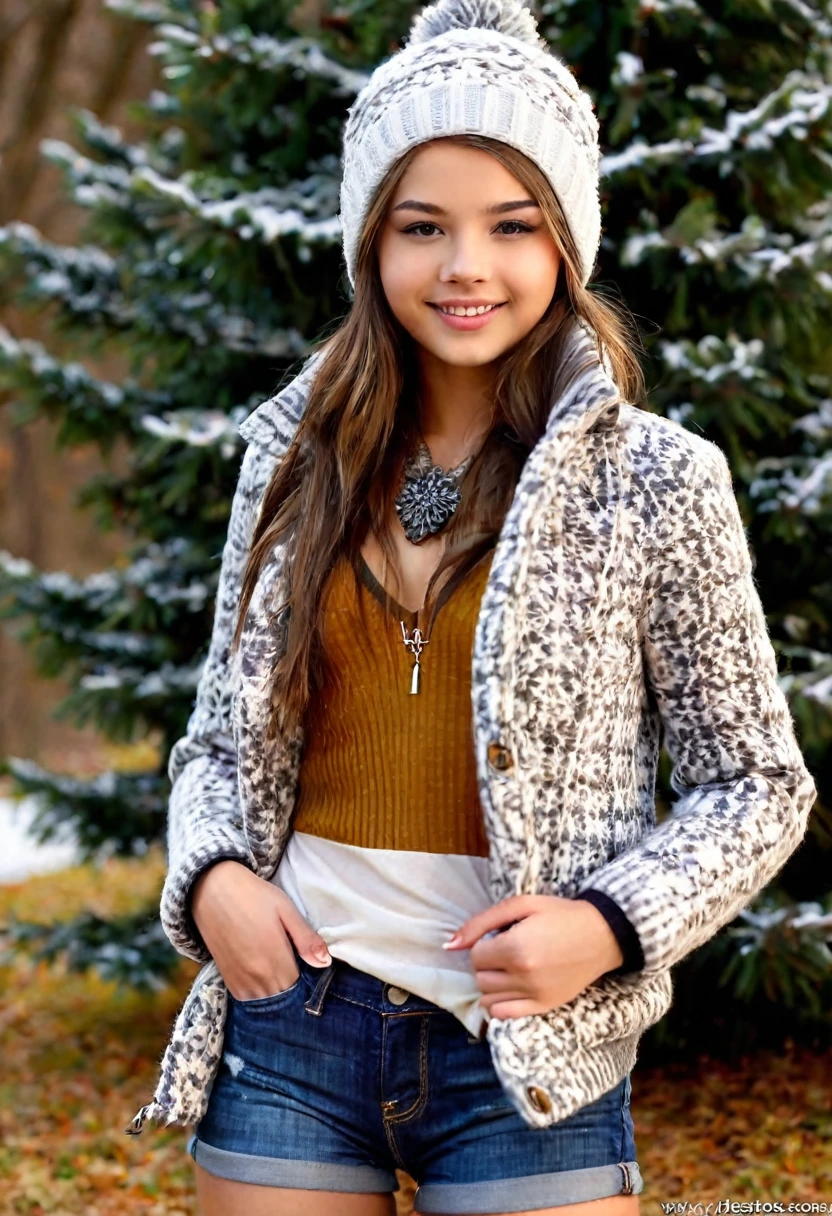 Realistic young seexy winter outfit