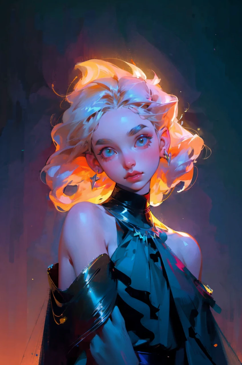 mystical cat girl, short black hair and blue eyes, athletic body, full moon at night, mystical floating lights
