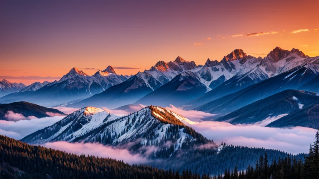 Sunset mountains