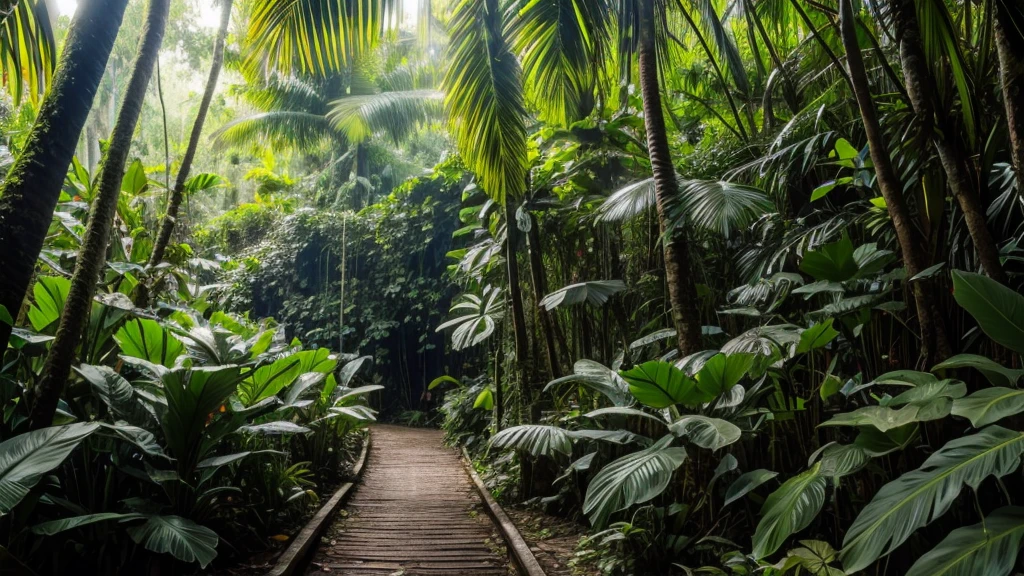 Deep tropical jungles of Southeast Asia in august
