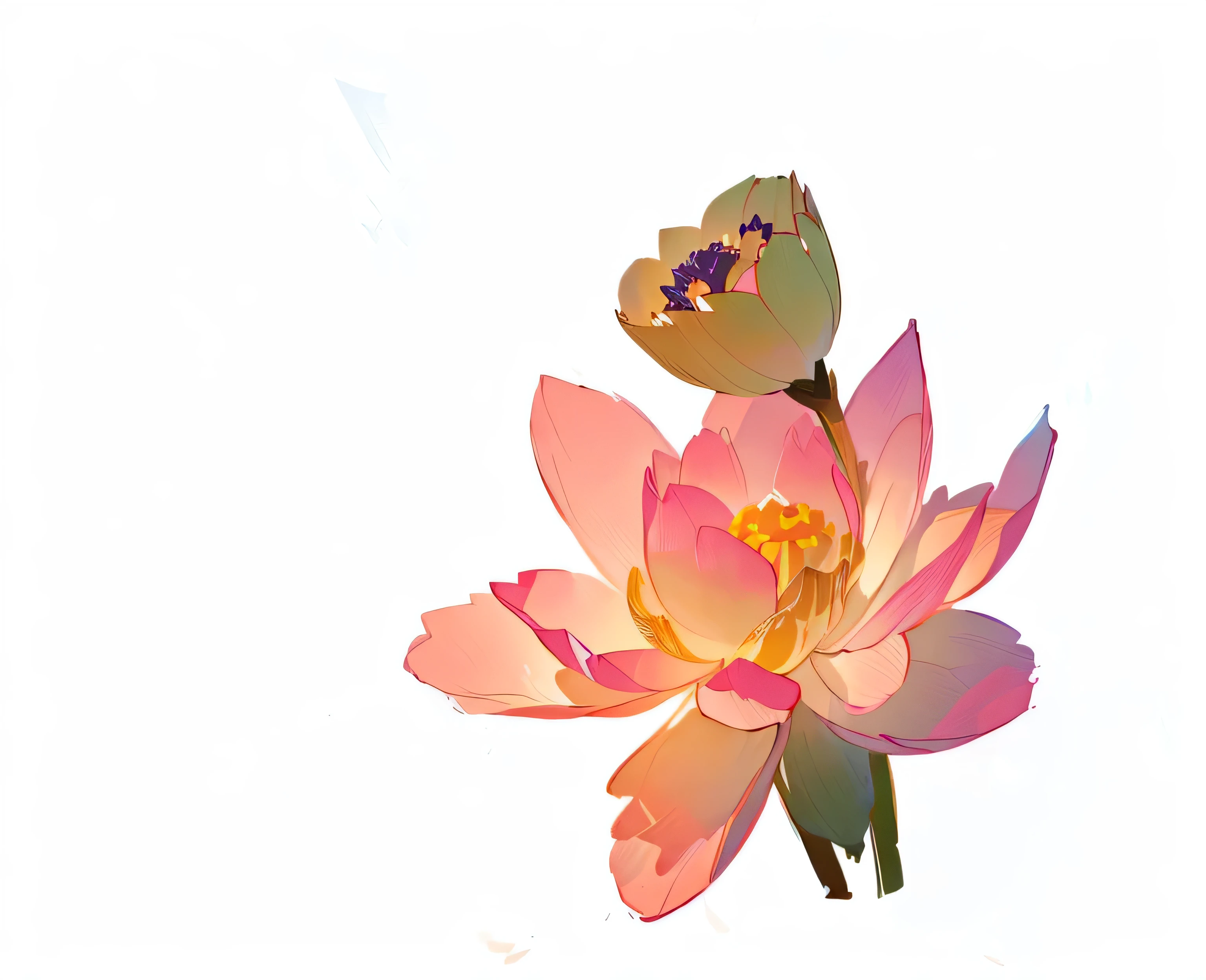 masterpiece, best quality, Local，Close shot，Lotus，Commercial Illustration，Anime style，Light，Sunlight，Lighting，Light and Shadow，Sky，Clouds，(Extremely detailed CG unity 8k wallpaper), (best quality), (Best Illustration Award), (The best shadow), absurd, Realistic lighting, (abyss), Beautiful and delicate light,