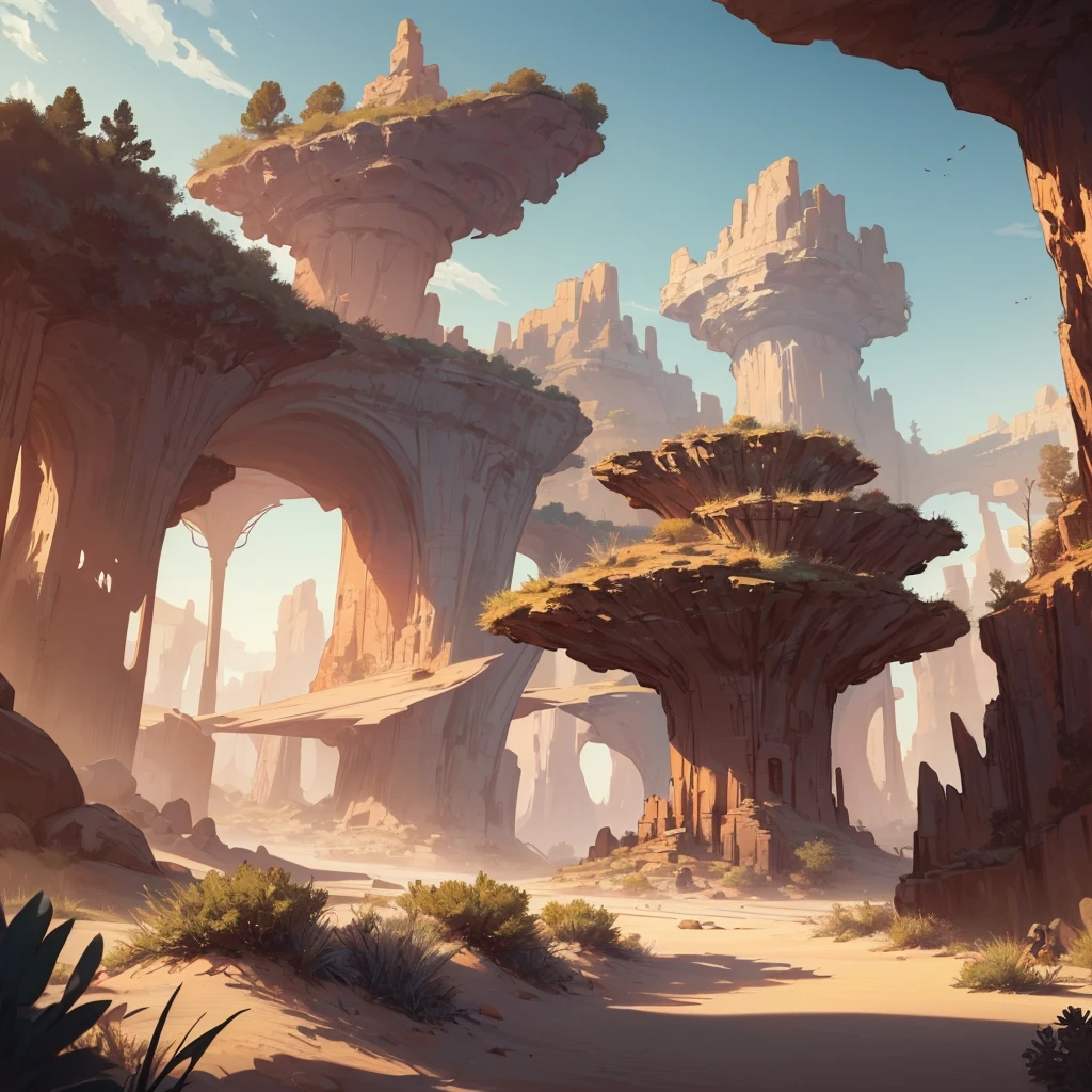 ((((No humans))))、Yellow sand in the sky，The background is a vast desert, Desert Oasis，Rich colors，デジタルLandscape painting, Detailed Landscape — Width 672, Landscape painting, Environmental Design Illustration, Landscape painting 詳細, Desert Oasis landscape, Concept Art, Highly detailed digital art in 4K, 4K Digital Painting, 4K Digital Painting, Amazing digital illustrations, Desert Background, デジタルペインティングConcept Art, Detailed digital painting, Inspired by Christophe Vaché、From below