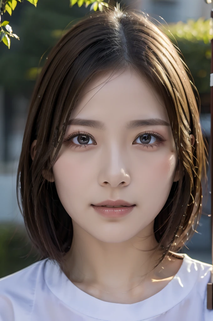 8K, Highest quality, masterpiece, Ultra-high resolution, (realism: 1.4), Original photo, (Realistic skin texture: 1.3), (Film Grain: 1.3), (Selfie angle), 1 Girl, Pink clothes, Sapphire eyes and beautiful facial details, masterpiece, Highest quality, close, Upper Body