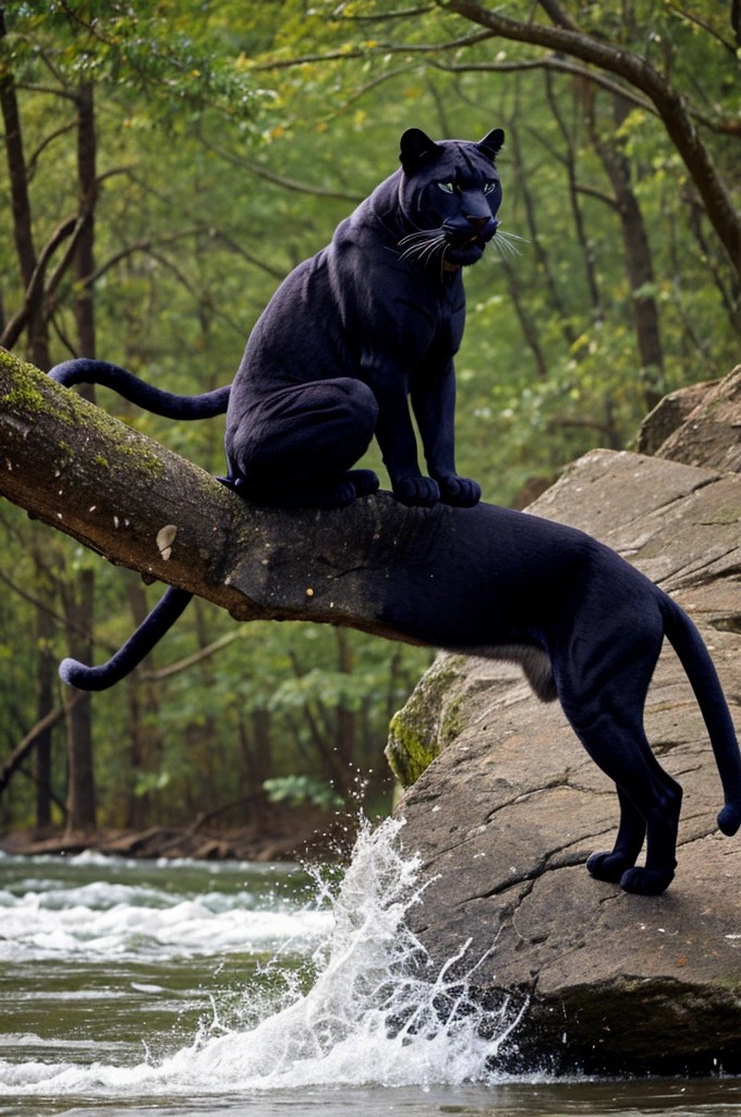 A panther with scratches and winds