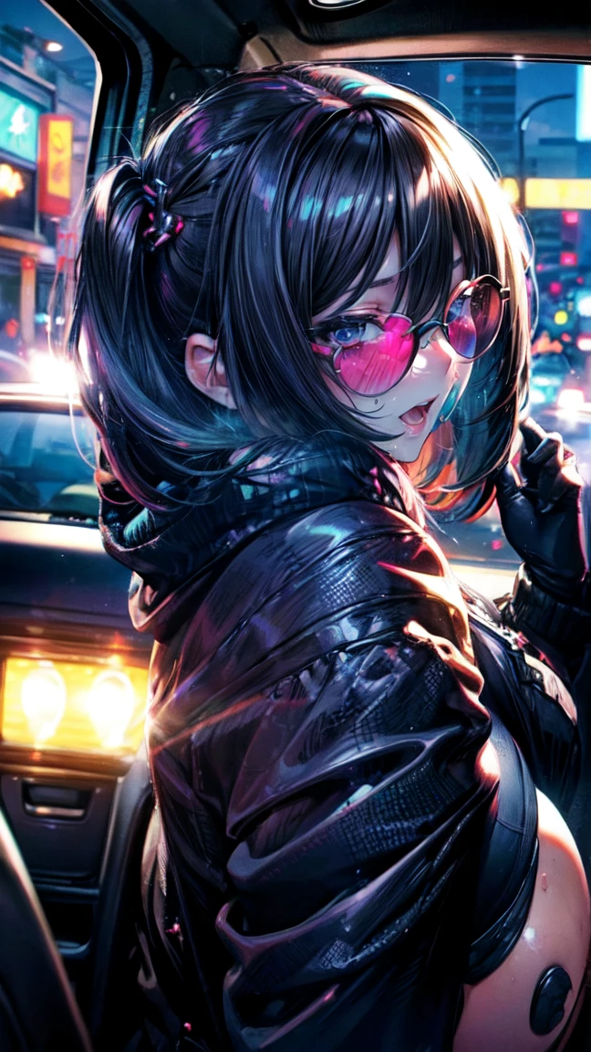 One Woman　Car sex　Big Butt　Feeling face　Inside the car at night　Girls who love sex　Happy face　sunglasses　Blushing and embarrassed　Outdoor Exposure　sports car