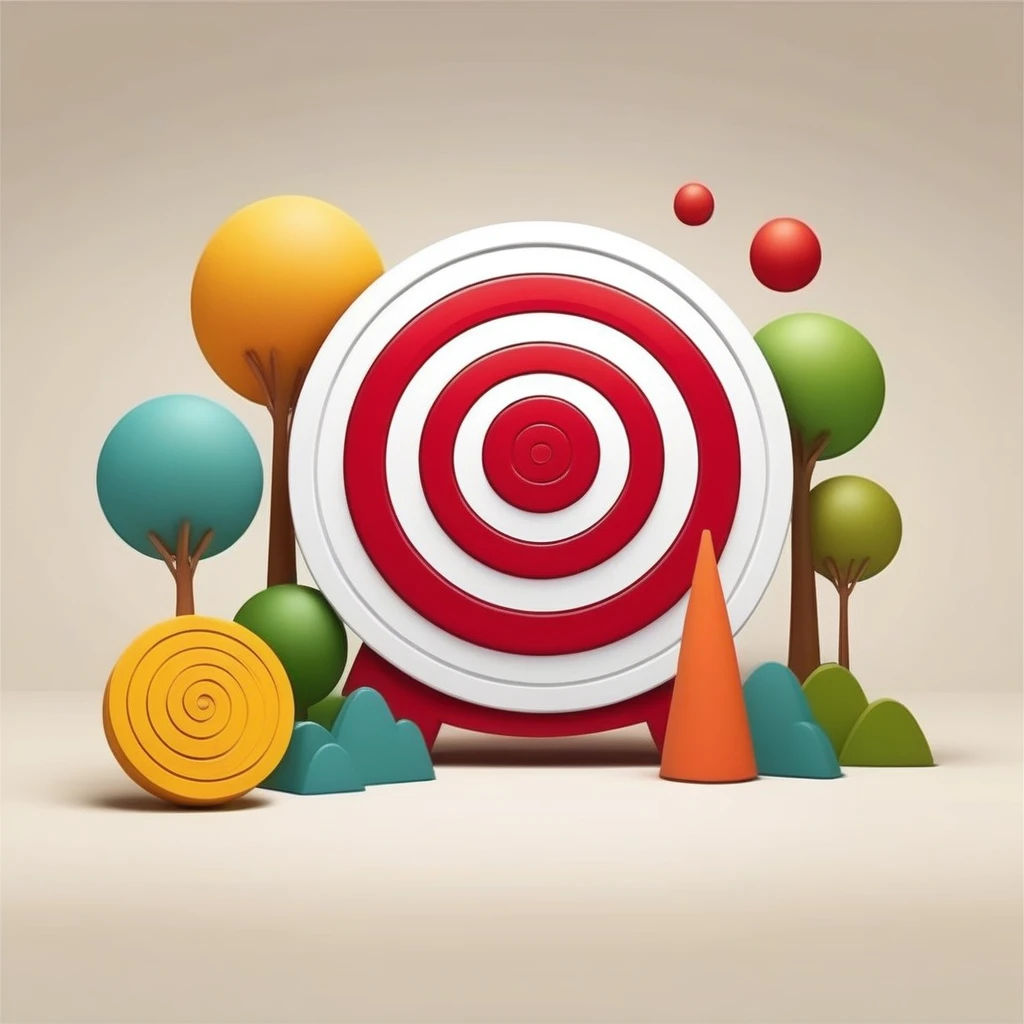 target illustration cartoon style three-dimensional illustration