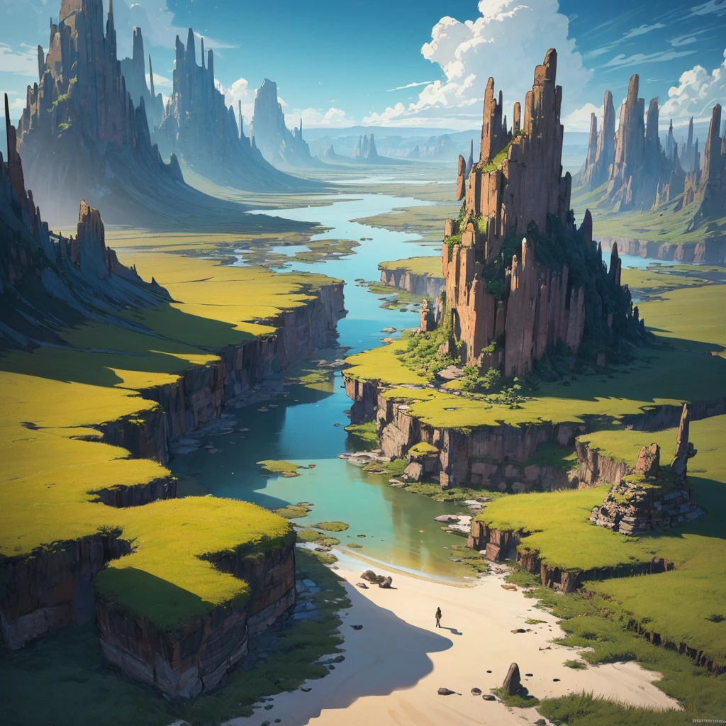 ((((No humans))))、Yellow sand in the sky,The background is a vast swamp,Rich colors,デジタルLandscape painting, Detailed Landscape — Width 672, Landscape painting, Environmental Design Illustration, Landscape painting 詳細, Poisonous Swamp Landscape, Concept Art, Highly detailed digital art in 4K, 4K Digital Painting, 4K Digital Painting, Amazing digital illustrations, Desert Background, デジタルペインティングConcept Art, Detailed digital painting, Inspired by Christophe Vaché、From above at an angle、Poison Lake