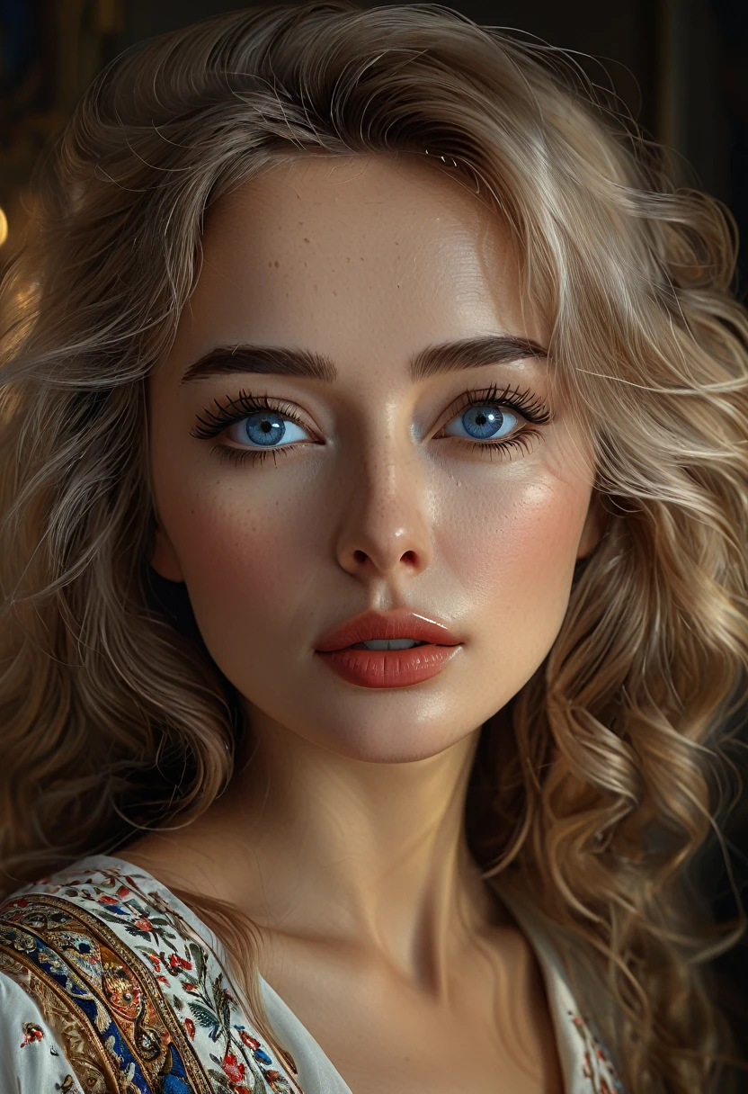 a beautiful detailed russian woman, extremely detailed face and eyes, long eyelashes, full lips, hourglass figure, sensual expression, seductive pose, full body shot, multiple figures, (best quality,4k,8k,highres,masterpiece:1.2),ultra-detailed,(realistic,photorealistic,photo-realistic:1.37),dramatic lighting,chiaroscuro,cinematic,oil painting