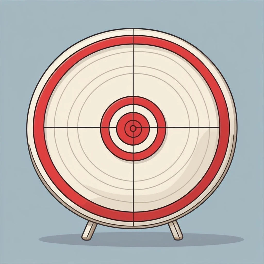 target, illustration, cartoon style, объемная illustration ,Side view