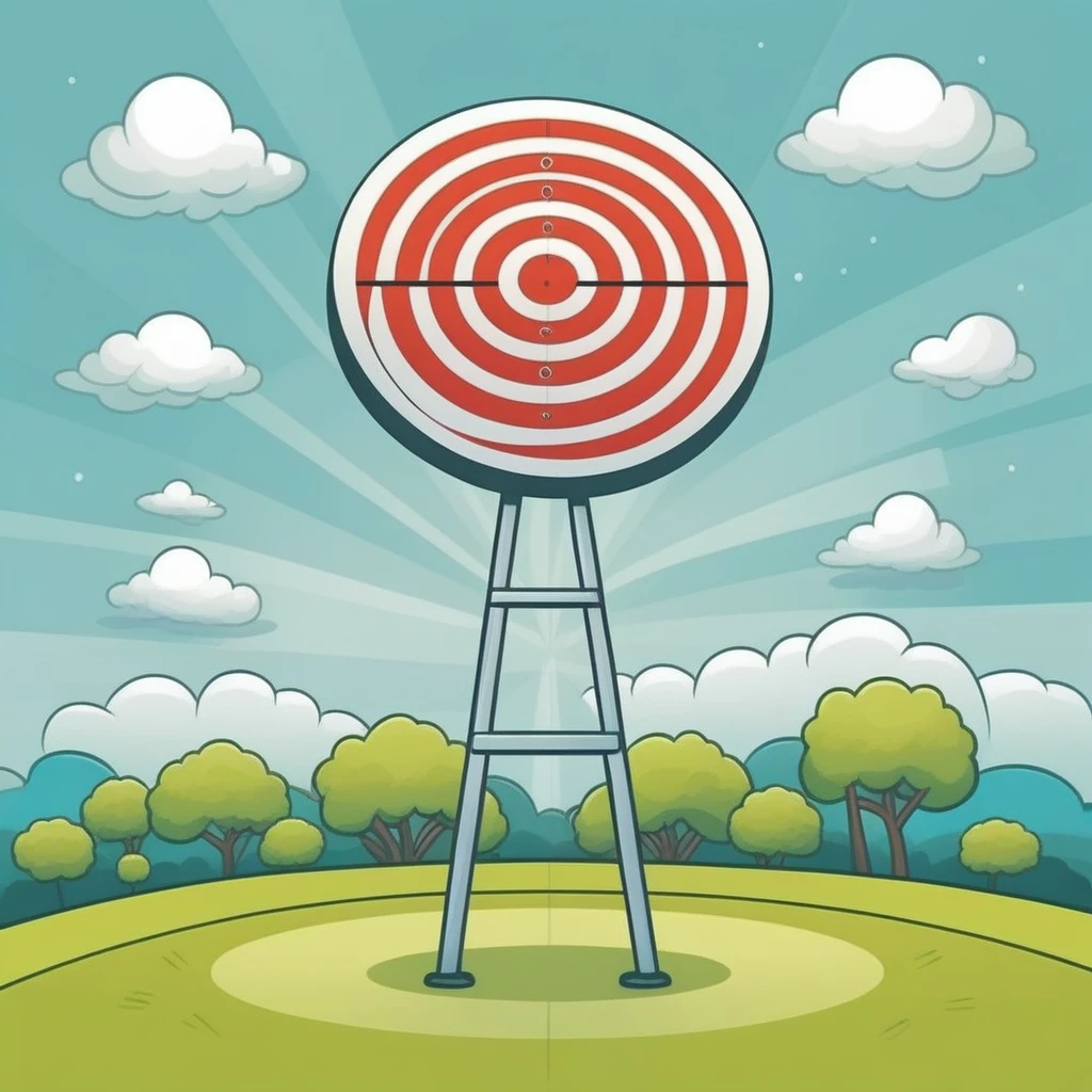 target, illustration, cartoon style, объемная illustration ,Side view