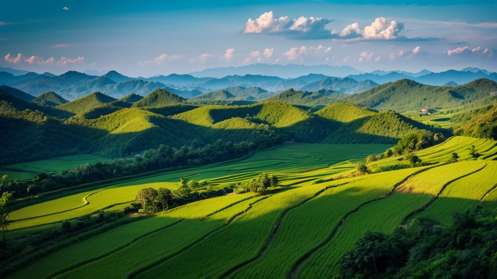 Thai northeastern countryside lanscape, hill