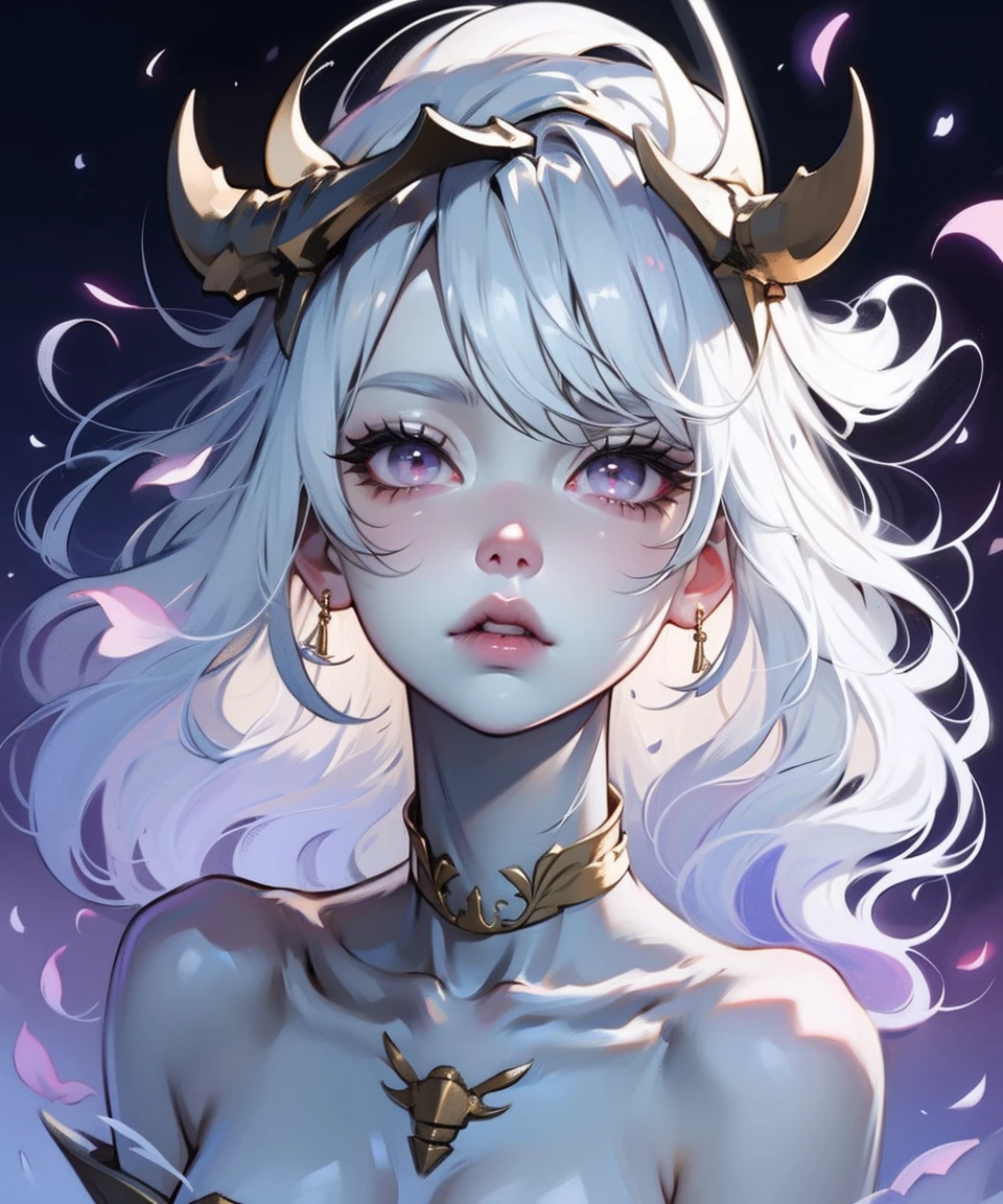 1 girl, Adult women,  Solitary, g0ld3mb, Air, (platinum blonde hair) hair, Ji Qie, (kawaii hair clips:1.2)    high quality, best quality, high resolution, High Detail, (Airen aura magic), hair uplifted, trumpet