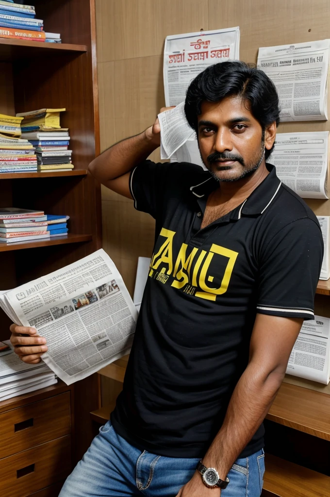 Sahil Sr. in a newspaper press office in Mumbai. Editor, who has been doing his work with great honesty.
