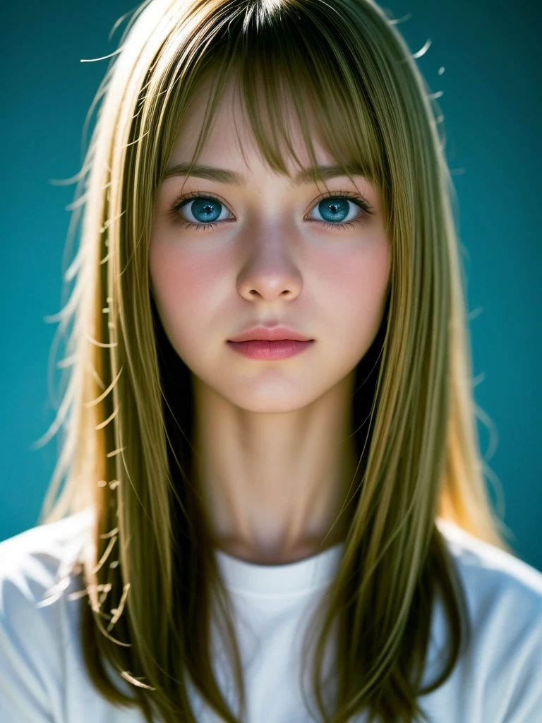 (Photo real:1.4), (Surrealism:1.4), (Soft lighting:1.05), 1 girl, teenager, blue eyes, Happy, Shy, Smile, (Look away:1.2), Close-up of face, Soft lighting, Backlighting, (最精致的真实Textured Skin), Very delicate face, Glowing skin, Retina, Anatomically correct, (Blonde wavy medium length hair:1.1), Bangs, Textured Skin, high quality, High Detail, best quality, high resolution, sweater