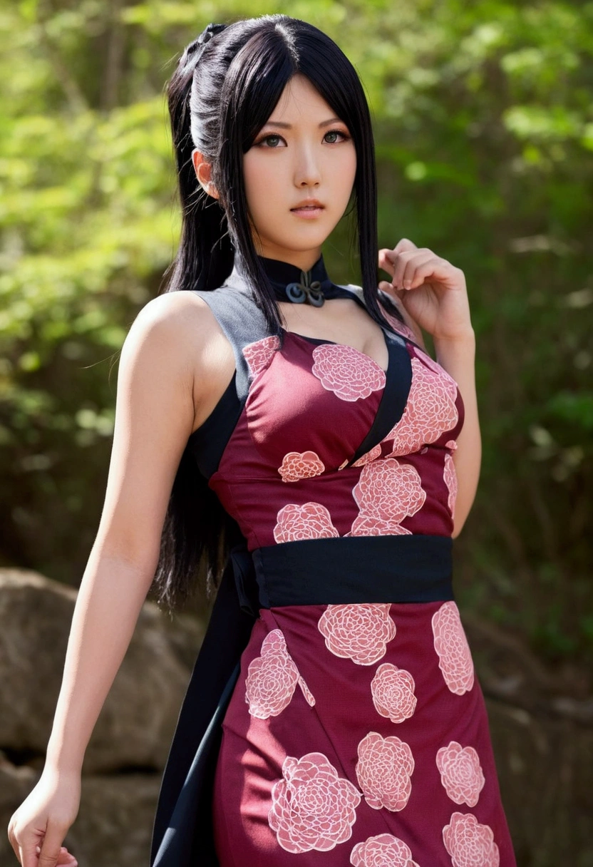 Kurenai yuhi in naruto wearing a sexy dress.