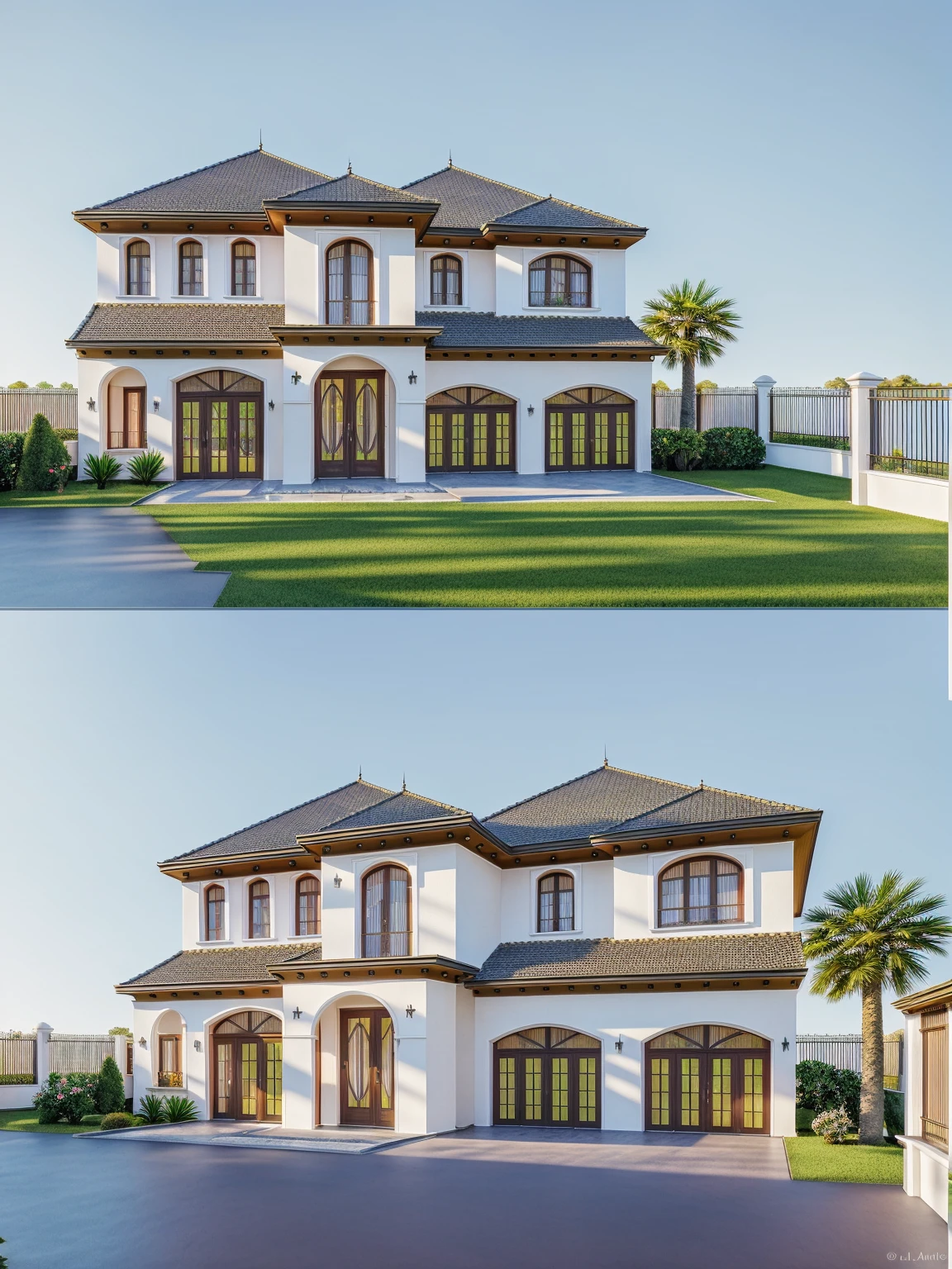 PLATEFORME KTHOUSE, Beaucoup de belles fleurs rouges le long de la route:1.3, Romantique, 1 maison de style néoclassique, La maison de ville est faite de murs blancs, Belle lumière, journée de beauté, ensoleillé, Beaucoup de bougainvilliers rouges le long de la route:1.3, belle sensation de jeunesse :1.2, soleil à midi, Très belles ombres,
