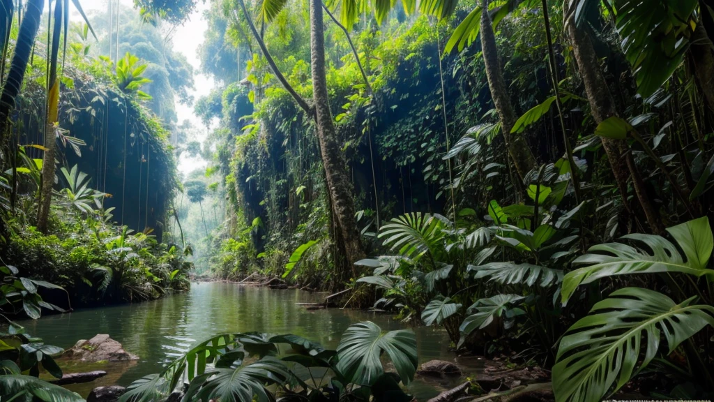 Deep tropical jungles of Thailand in august
