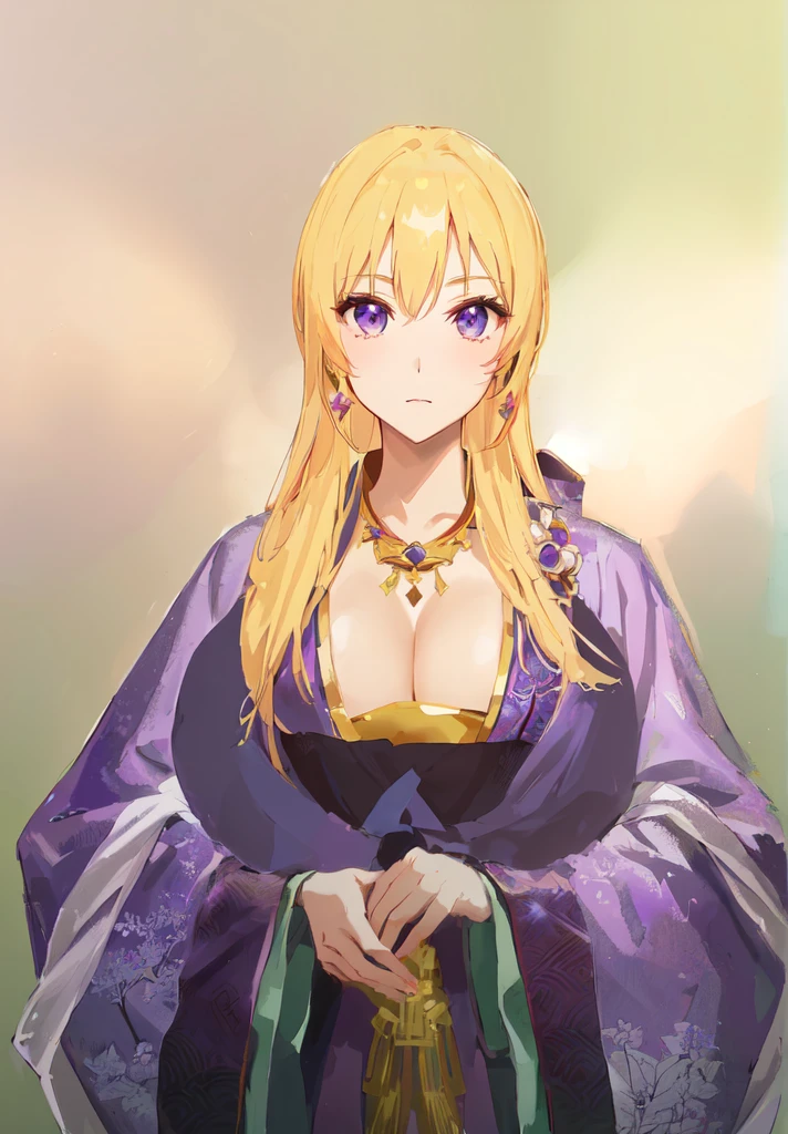 Wearing a purple robe、Cartoon image of a woman holding a bowl, ((Beautiful fantasy queen)), Produced in collaboration with Anime Painter Studio, Anime Goddess, Portrait of the Knights of the Zodiac, (Wearing noble robes)), Anime style like fate/overnight, Beautiful fantasy queen, In the anime painter studio,Three Kingdoms,Three Kingdoms志,Chinese style,antiquity,Hanfu,,巨big??,Good shape,Royal sister,Purple Eyes,Celluloid,big,Full figure,Noble