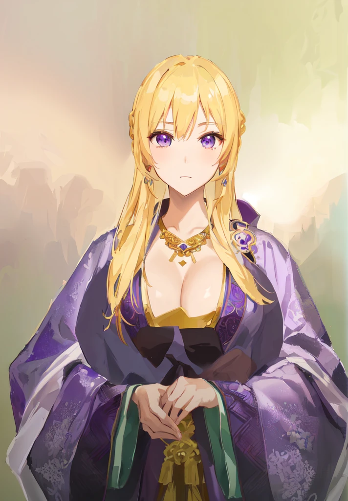 Wearing a purple robe、Cartoon image of a woman holding a bowl, ((Beautiful fantasy queen)), Produced in collaboration with Anime Painter Studio, Anime Goddess, Portrait of the Knights of the Zodiac, (Wearing noble robes)), Anime style like fate/overnight, Beautiful fantasy queen, In the anime painter studio,Three Kingdoms,Three Kingdoms志,Chinese style,antiquity,Hanfu,,巨big乳房,Good shape,Royal sister,Purple Eyes,Celluloid,big,Full figure,Noble
