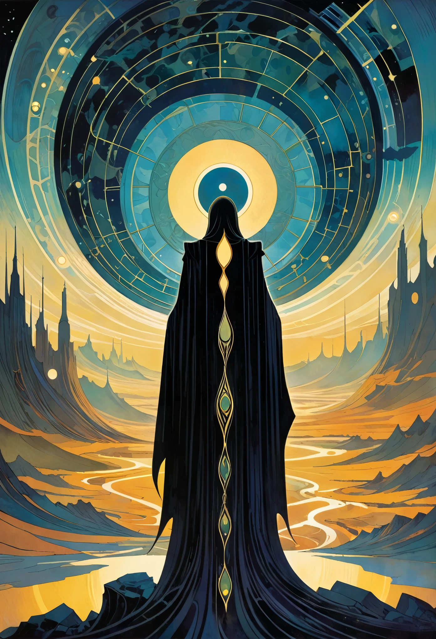  ( Depiction by Dorothy Lathrop and Aaron Horkey:1.5)，Mysterious Landscape Photography,Luminous oil painting style，IncRedible futuristic images appear on the Miracle Stone，Mystery Book Cover Art, There is a lot of suspense, Dark, atmosphere, Dark "Imagine a vast desolate space，The spectral landscape unfolds from the surrounding haze, It&#39;s as if the fabric of reality has lost its color and vibrancy. Crystalline Monolith, No visible pulse or energy, Rising from the barren land like a forgotten fragment of knowledge, Casting an eerie glow over a featureless environment. Artworks should evoke an unsettling sense of alienation, The line between nothingness and existential despair becomes blurred, Put the audience into a state of numbness and indifference."Red,dark Red color palette