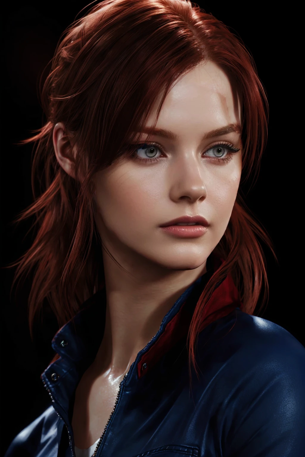 claire redfield , blue eyes.