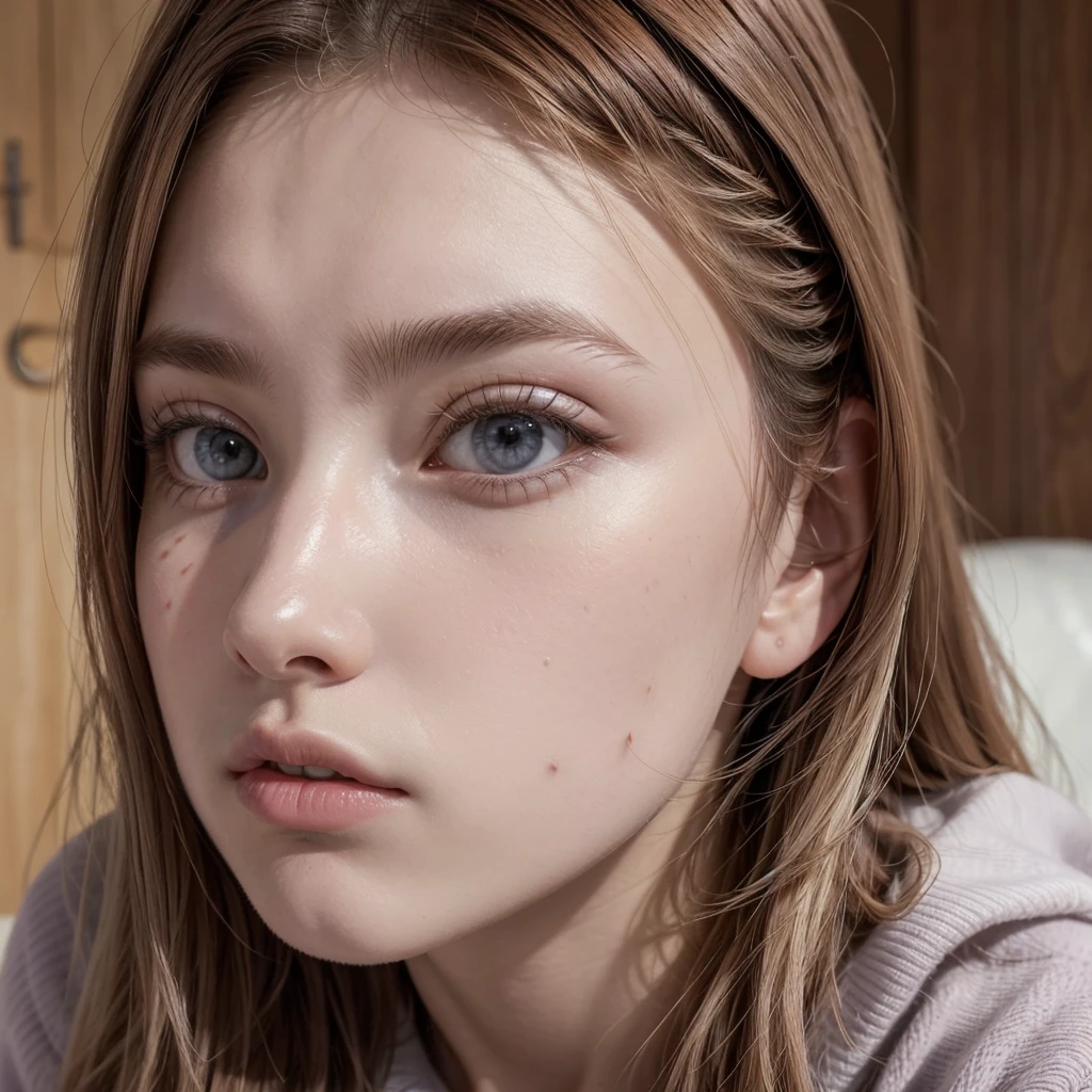 Raising a 23 year old, profile pic, serious, offwhite, lilac eyes, chestnut hair, standard, bonitas