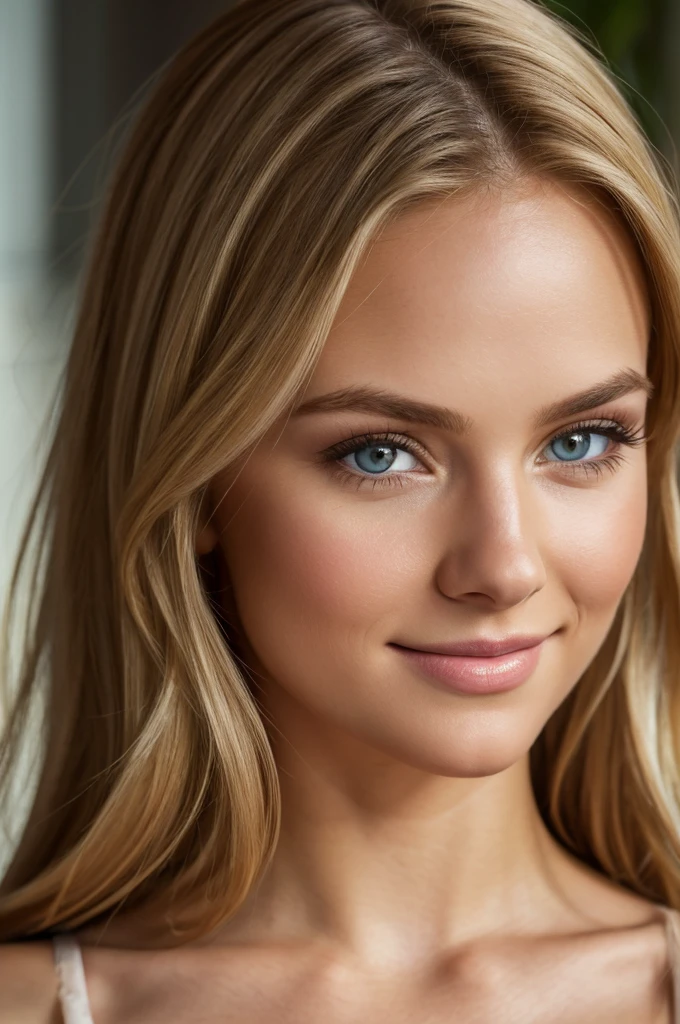 cute beautiful blond caucasian woman ,full body, perfect angle, very detailed, 25 years old, rounded eye shape, cute gaze, full lips, diamond faceshape, little nose, curved round, messy long hair, brown eyes, masterpiece, best quality,intricate details, highly detailed,sharp focus, detailed skin,realistic skin texture,texture, detailed eyes, professional, 4k, smile, shot on Canon, 85mm,shallow depth of field, kodak vision color, eyeshadow, extremely detailed, photo_\(ultra\), photorealistic, realistic, post-processing, max detail, roughness, real life, ultra realistic, photorealism, photography, 8k uhd, photography