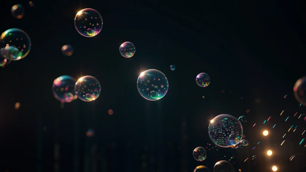 a surreal abstract scene of colorful bubbles floating in the air, glowing with internal illumination, high quality, 8k, photorealistic, dynamic lighting, vibrant colors, ethereal, dreamlike, mesmerizing, magical, intricate details, smooth gradients, bokeh effect
