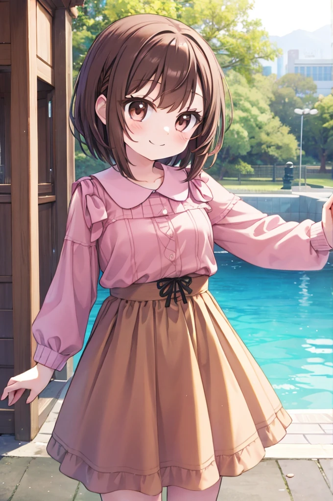 Shinonome Ena、View here、Brown Hair、smile