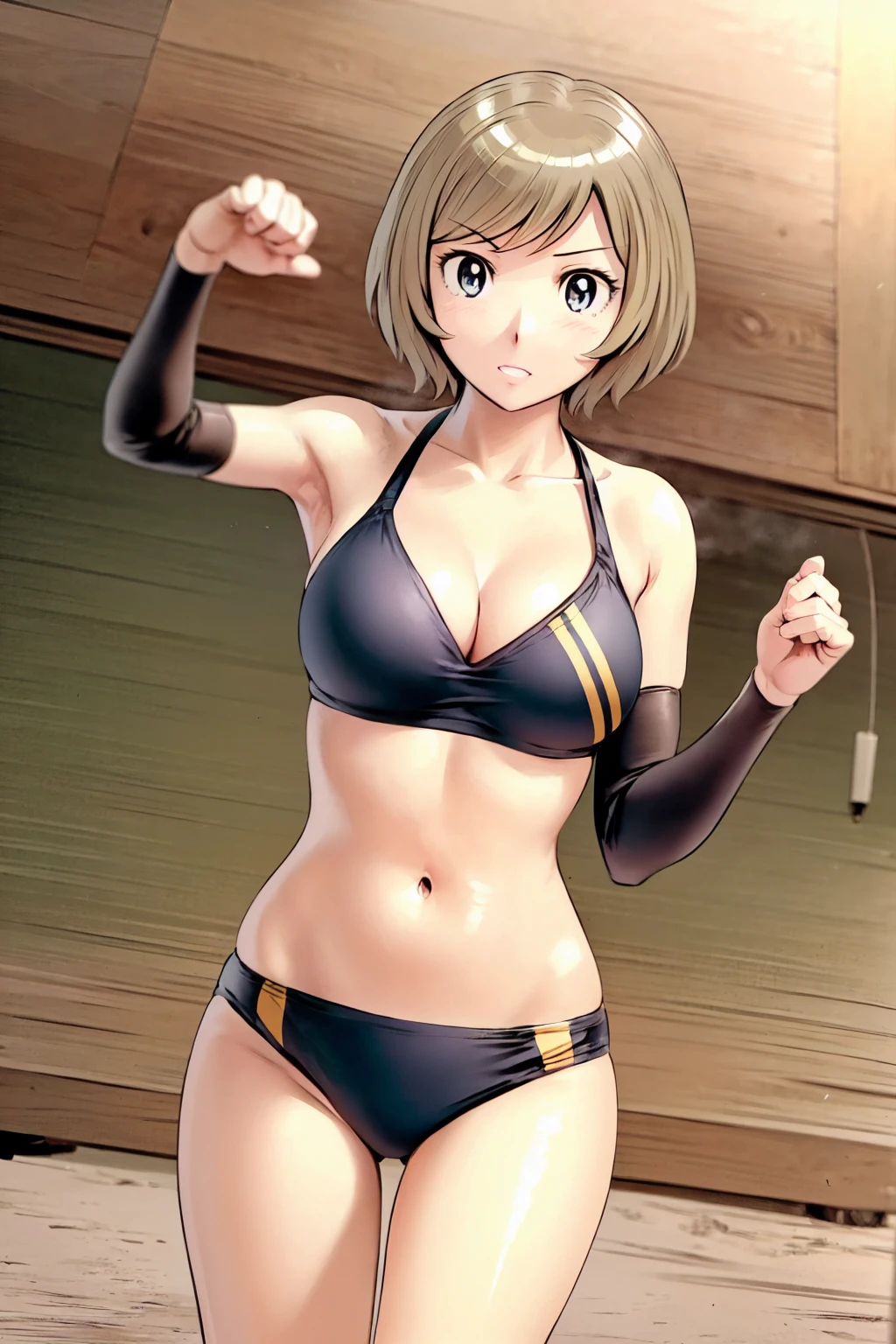 (Baseball uniforms:1.2),
Blonde, (short hair:1.2),Illustration of a person、
View your viewers,, (Highest quality:1.3),One Girl, beach、Outdoor、 ground、ground、soil、blue eyeicro Bikini、(masterpiece、Highest quality)、Highest quality, Ultra-high resolution, (((masterpiece))), alone, Large breasts、One Girl, Front view、Embarrassed face、Bronze colored hair、((short hair))、Stand up straight、Cowboy Shot