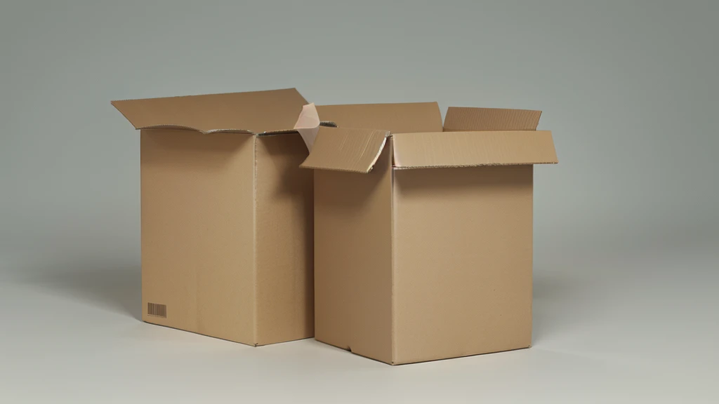 empty closed cardboard box mockup on a transparent background. empty closed cardboard box mockup, png file of isolated cutout object with shadow on transparent background