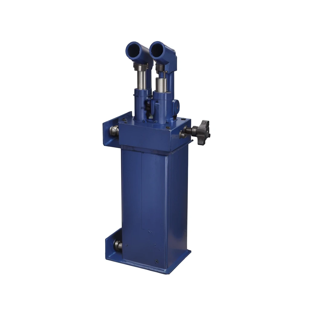 Close-up of a blue machine，There are two valves on top, product photo, Hydraulic characteristics, high resolution product photo, List Image, Product image, high quality product photo, official product photo, detailed product photo, high quality Product image”, mechanical hydraulics, High Angle View, product photograph, official Product image, Product Image, hydraulics, The above points，unbelievably realistic，