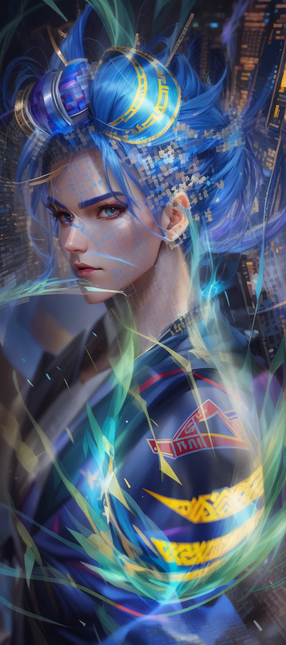 a close up of a person with blue hair and a blue wig, g liulian art style, artgerm jsc, extremely detailed artgerm, xqc, super saiyan blue, rossdraws 2. 5, rossdraws 1. 0, handsome guy in demon slayer art, ig model | artgerm, rossdraws 2. 0