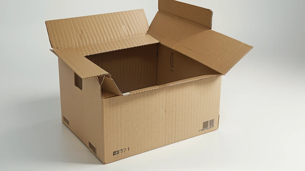 Blank closed cardboard box mockup on white background. Empty closed cardboard box mockup, isolated object on white background