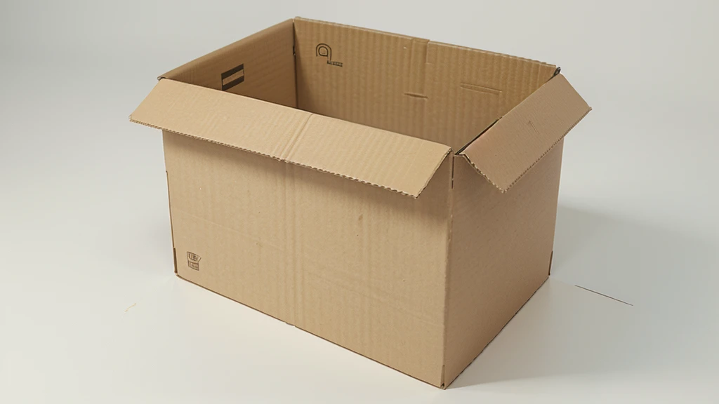 Blank closed cardboard box mockup on white background. Empty closed cardboard box mockup, isolated object on white background