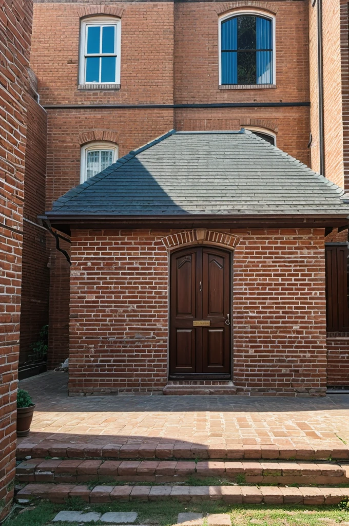 Interlock brick in front of a old abendent house