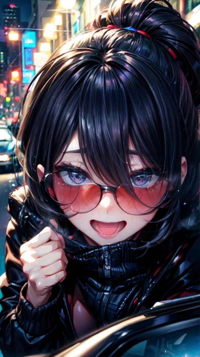 One Woman　Car sex　Big Butt　Feeling face　Inside the car at night　Girls who love sex　Happy face　sunglasses　Blushing and embarrassed　Outdoor Exposure　sports car　Thong　Climb on the hood of a car