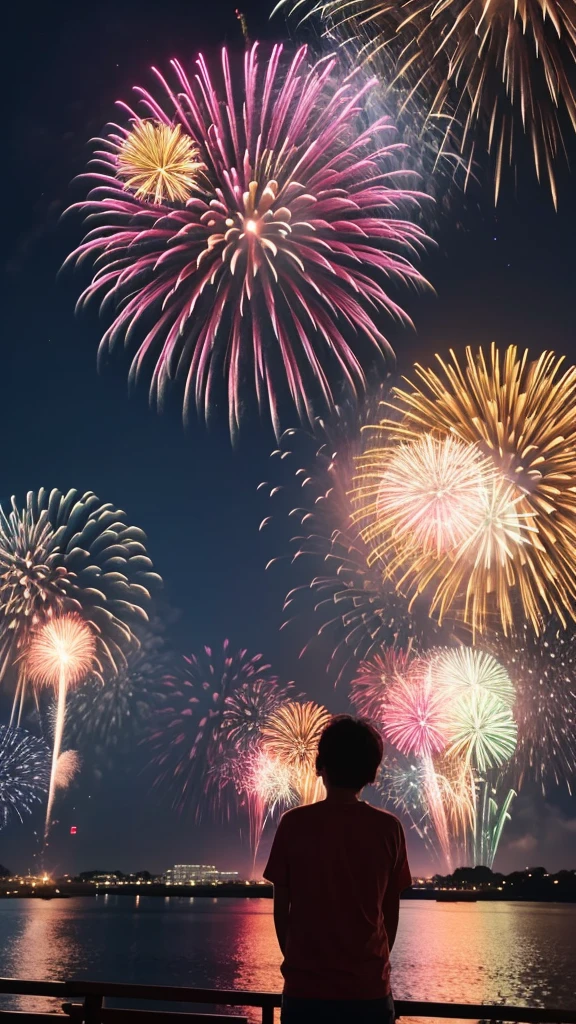 Fireworks go off。