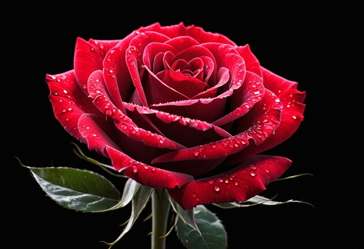 a close up of a 赤いrose with hearts on a black background, Heavenly red flower atmosphere, 赤いrose, red rose, Magic Flower, exploding rose, rose, red neon rose, blonde, 8k highly detailed ❤️‍🔥 🔥 💀 🤖 🚀, sakimi, ❤🔥🍄🌪, roseの写真